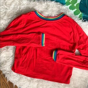 Red n rainbow long sleeve